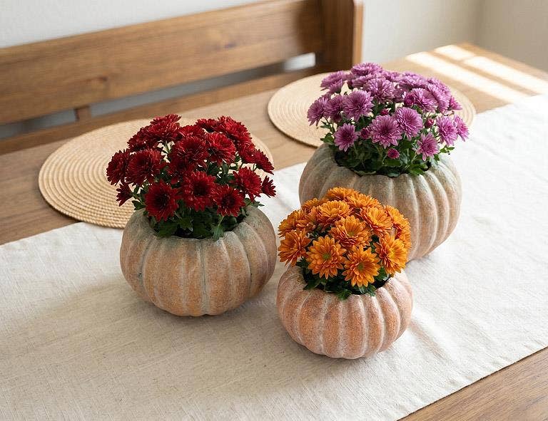 Cement Pumpkin Planter: Large Tall (9.5"H)