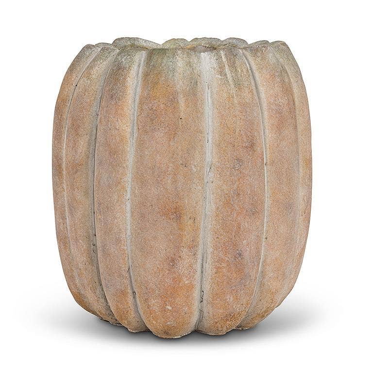 Cement Pumpkin Planter: Large Tall (9.5"H)