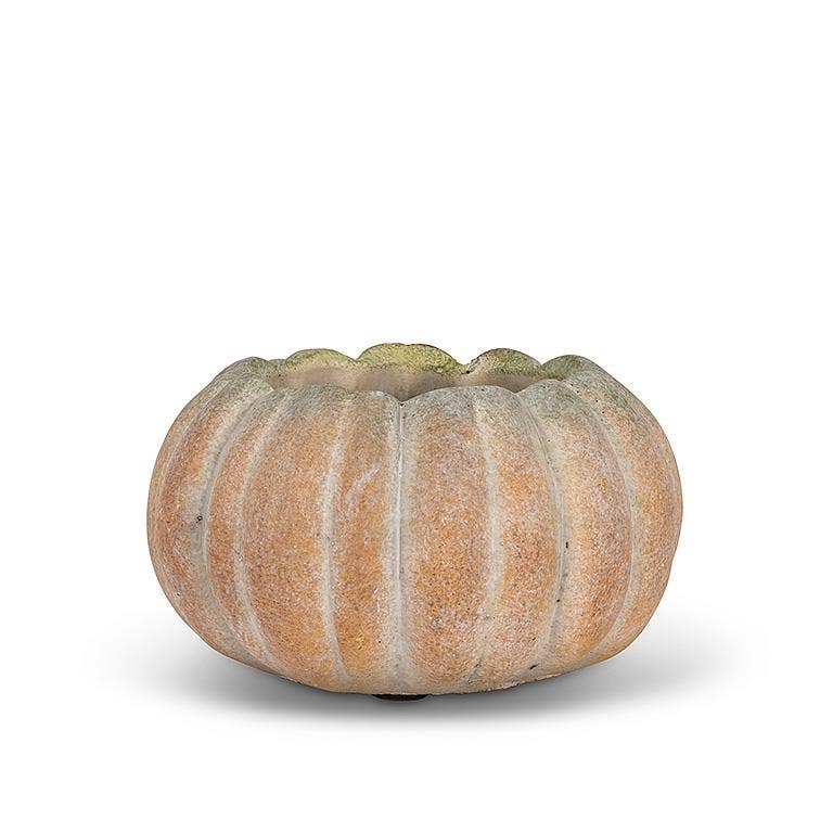Cement Pumpkin Planter: Large Tall (9.5"H)